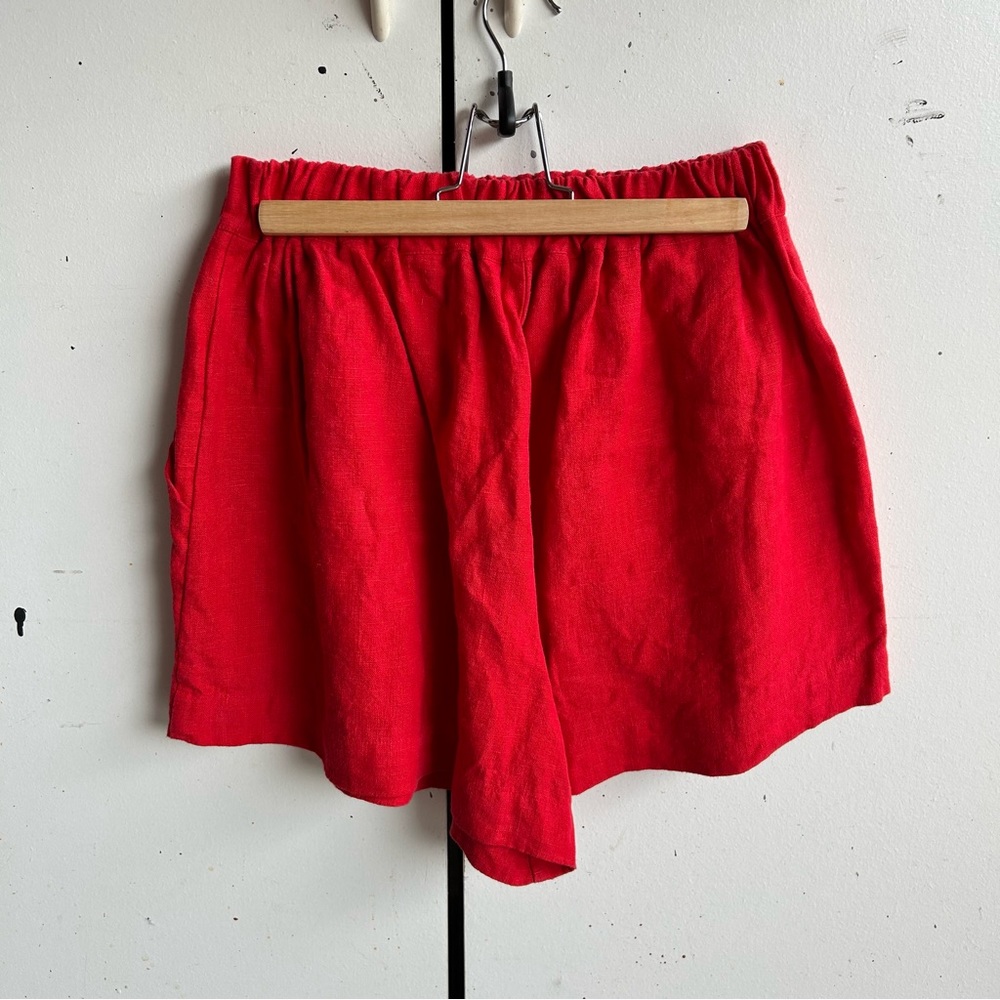 Colorblock Red and Pink Women's Shirt and Shorts Set - Picture 8 of 11